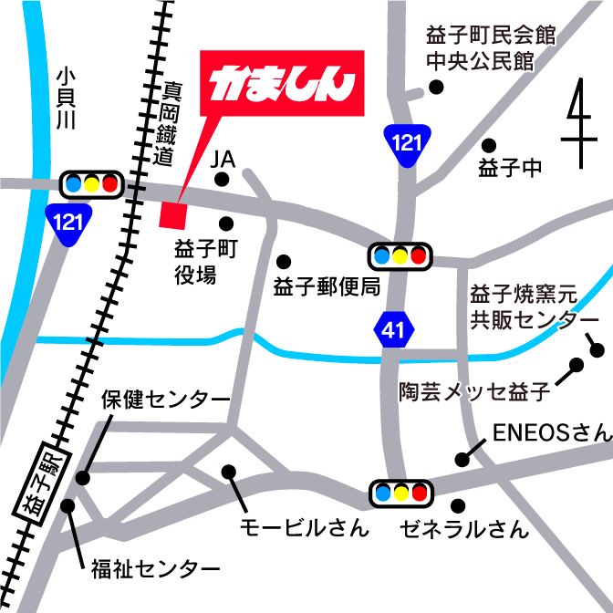 益子店の地図